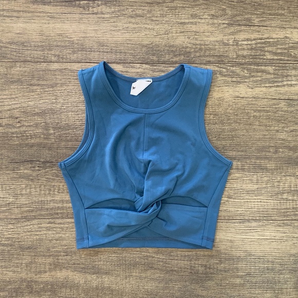 Til You Collapse Blue Sports Bra - Picture 1 of 2